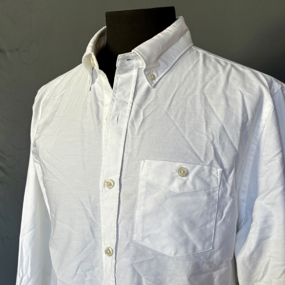 Todd Snyder White Cotton Oxford Button Down Shirt | Size Large | Portugal
